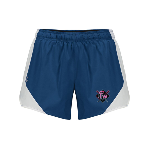 [229489.H03.S-LOGO1] Girls Olympus Shorts (Female Youth S, Navy, Logo 1)