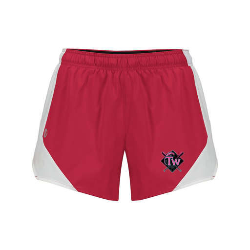[229489.H01.S-LOGO1] Girls Olympus Shorts (Female Youth S, Red, Logo 1)