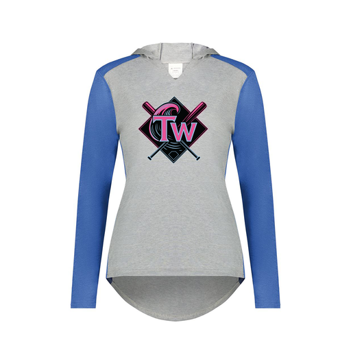 [6902.28V.XS-LOGO1] Ladies Vintage Hoodie (Female Adult XS, Royal, Logo 1)