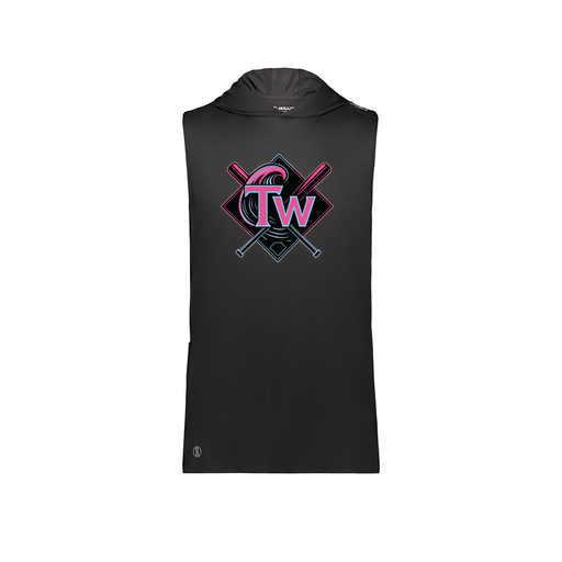 [222590.080.XS-LOGO1] Men's CoolDry Sleeveless Hoodie (Adult XS, Black, Logo 1)