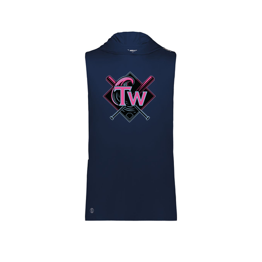 [222590.065.XS-LOGO1] Men's CoolDry Sleeveless Hoodie (Adult XS, Navy, Logo 1)