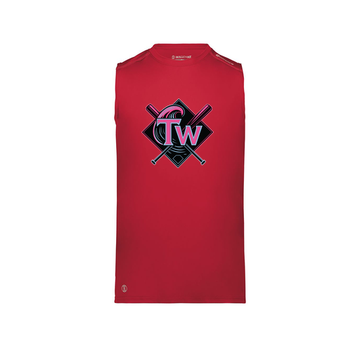 [222593.083.S-LOGO1] Men's CoolDry TankTop (Adult S, Red, Logo 1)