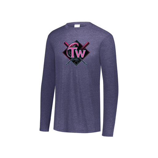 [FTLCUBNV-YS-LOGO1] Decker Youth Tri-Blend T-Shirt - Long Sleeve (Youth S, Navy, Logo 1)